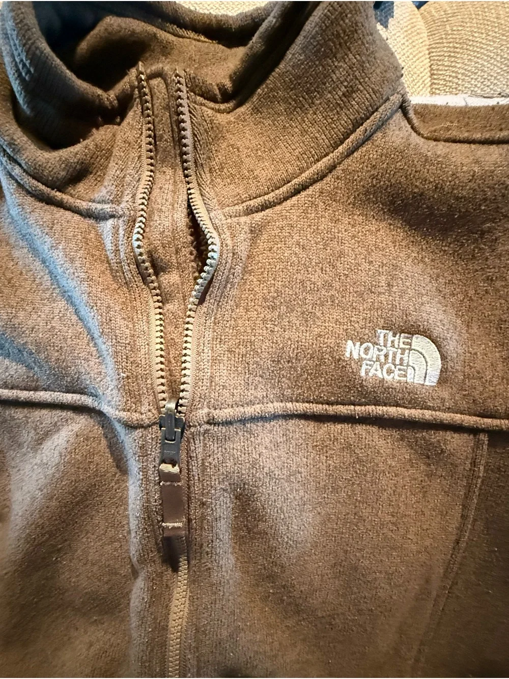 The North Face Brown Full-Zip Sweater Fleece Jacket Sz M Outdoor Coat